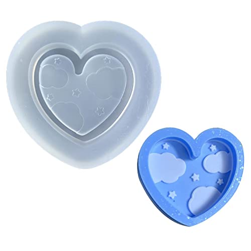 Quicksand Mold Love-Heart Resin Shaker Formen Anhänger Form Epoxidharz Form Weiche Silikonform Werkzeug für DIY Schmuck Herstellung von Generic