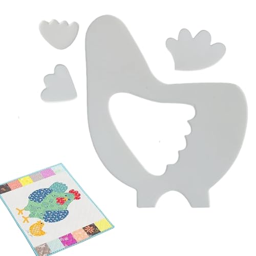 Quilting -Vorlagen - Huhn Quilt -Vorlagen | Wiederverwendbare Acryl Hähnchenförmige Handnaht Nähen -Lineal Und Vorlage, Muster Schablone Zubehör Für Anfänger Frauen Familienaktivitäten Feste Quilting -Vorlagen - Huhn Quilt -Vorlagen | Wiederverwendbare Acryl Hähnchenförmige Handnaht Nähen -Lineal Und Vorlage, Muster Schablone Zubehör Für Anfänger Frauen Familienaktivitäten Feste von Generic
