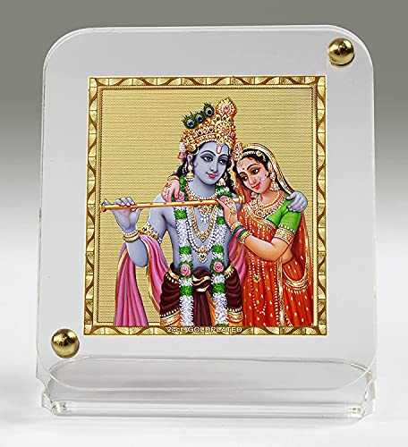 Radha Krishna mit Japa Mala, Standard, Gold, Weiß von Generic
