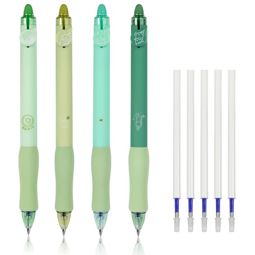 Radierbarer Kugelschreiber, Pack of 4 Gelstifte Radierbar, Erasable 0.5 mm Tintenroller Pen with 5 Refills, Gel Pens for Children, Students, School, Office (Blue) von Generisch