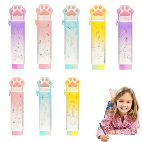 Radiergummi mit Katzenpfoten, 8 x Radiergummi, Push-Pull – Schreibwarenzubehör, niedlicher Gummi für lustige Radierer zum Schreiben und Zeichnen von Generic