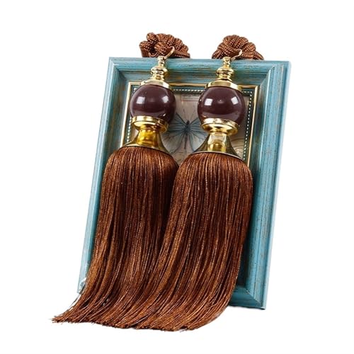 Raffhalter für Vorhänge, Seil, 1 Paar, mit Quaste, traditionelle Raffhalter, dekoratives Vorhangzubehör (Kaffee) von Generic