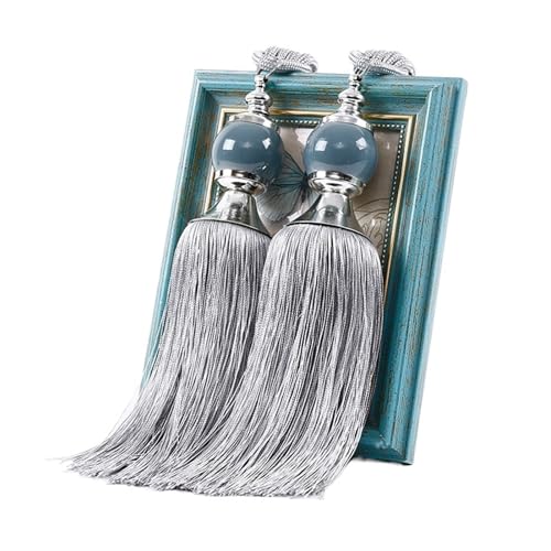 Raffhalter für Vorhänge, Seil, 1 Paar, mit Quaste, traditionelle Raffhalter, dekoratives Vorhangzubehör (grau) von Generic