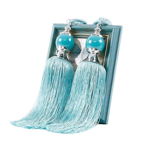 Raffhalter für Vorhänge, Seil, 1 Paar, mit Quaste, traditionelle Raffhalter, dekoratives Vorhangzubehör (himmelblau) von Generic