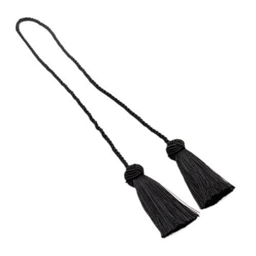 Raffhalter für Vorhänge, Seil, 1 Stück, Quaste, goldene Raffhalter für Vorhänge, Seilhalter, Zubehör, Polyester-Vorhangschnur (Anthrazit) von Generic