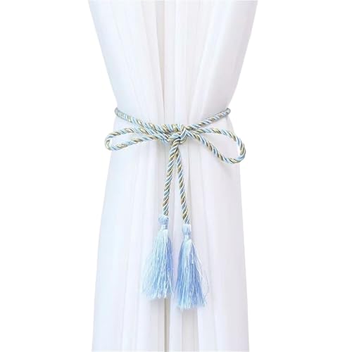 Raffhalter für Vorhänge, Seil, 2/6/10 Stück, Quasten-Vorhang-Bindeseil, Raffhalter für Vorhänge (blau, 10 Stück) von Generic