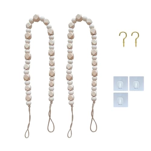 Raffhalter für Vorhänge, Seil, 2 Stück, Raffhalter aus Holzperlen, Vorhanghalter, Fensterdekor-Zubehör (Farbe 5) von Generic
