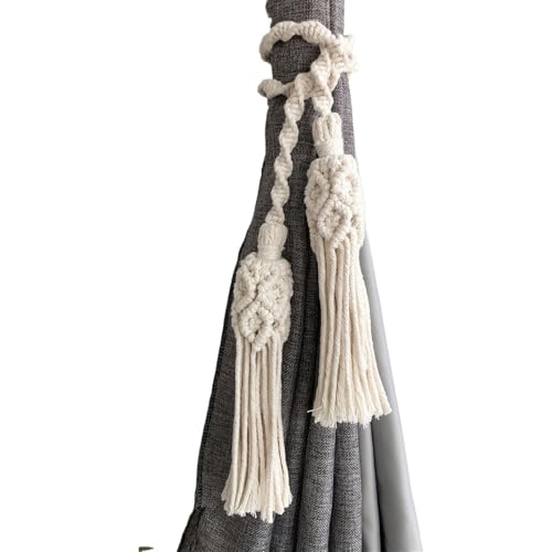 Raffhalter für Vorhänge, Seil, Vorhanggurte, Quasten, handgewebte Baumwollvorhang-Accessoires, hängende Wanddekoration (4) von Generic