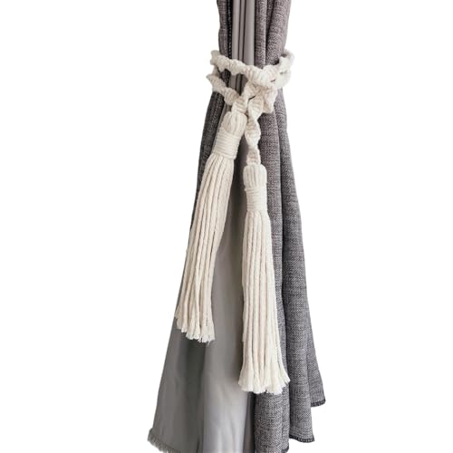 Raffhalter für Vorhänge, Seil, Vorhanggurte, Quasten, handgewebte Baumwollvorhang-Accessoires, hängende Wanddekoration (9) von Generic