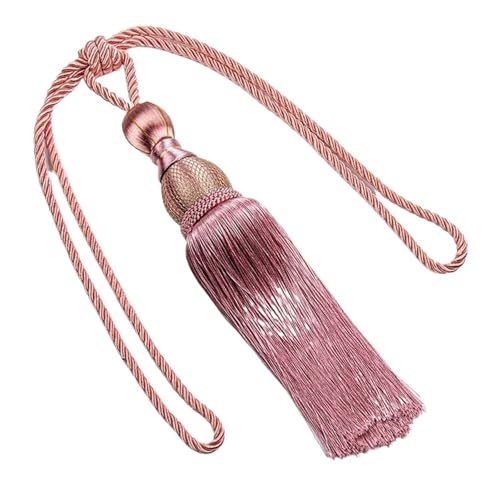 Raffhalter für Vorhänge, Seil, Vorhangquasten, Raffhalter, mehrfarbige Quasten, Vorhangbinder, Draht, hängende Kugel, Polyestergarn (Pink) von Generic