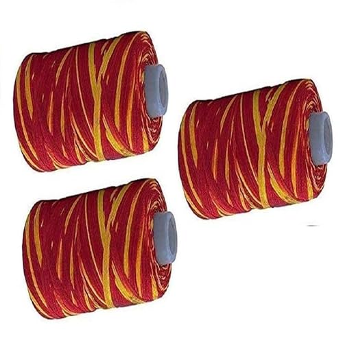 Raksha Sutra Dhaga 100% Baumwolle Saked Thread Mota Dhaga || Kalawa für Pooja Mauli Rot und Gelb Sakred Thread Puja (3 Stück) von Generic