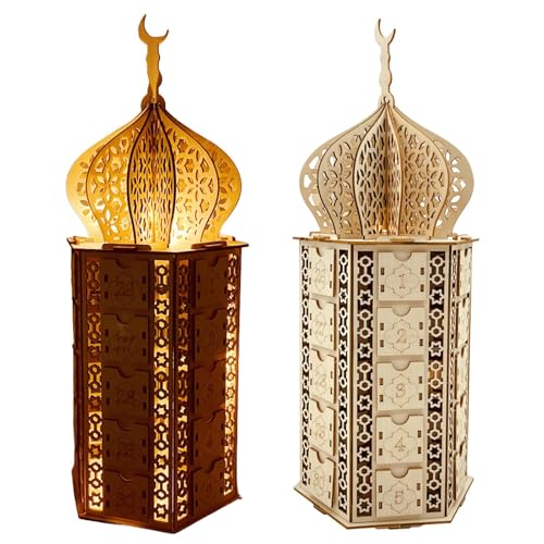 Ramadan Adventskalender aus Holz - Countdown-Kalender aus Holz Eid - Ramadan-Kalender mit Mondsternlichtern, spirituelle Tischdekorationen mit Schublade Ramadan Adventskalender aus Holz - Countdown-Kalender aus Holz Eid - Ramadan-Kalender mit Mondsternlichtern, spirituelle Tischdekorationen mit Schublade von Generic