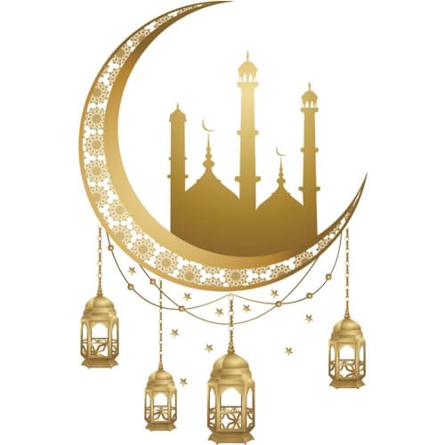 Ramadan Wandaufkleber Islamische Muslimische Wandtattoos Eid Mubarak Ramadan Lantern Mond Wandaufkleber Dekor Für Heim Wohnzimmer Schlafzimmer Dekorationen von Generic