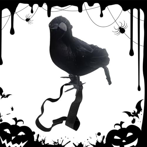 Raven Black for Shoulder - Crow Shoulder Ornament | Halloween Realistic Crow Prop | Elastic Band Costume Accessory for Haunted House, Tombstone Decor, Tree Patio Yard Outdoor Cosplay Raven Black for Shoulder - Crow Shoulder Ornament | Halloween Realistic Crow Prop | Elastic Band Costume Accessory for Haunted House, Tombstone Decor, Tree Patio Yard Outdoor Cosplay von Generic