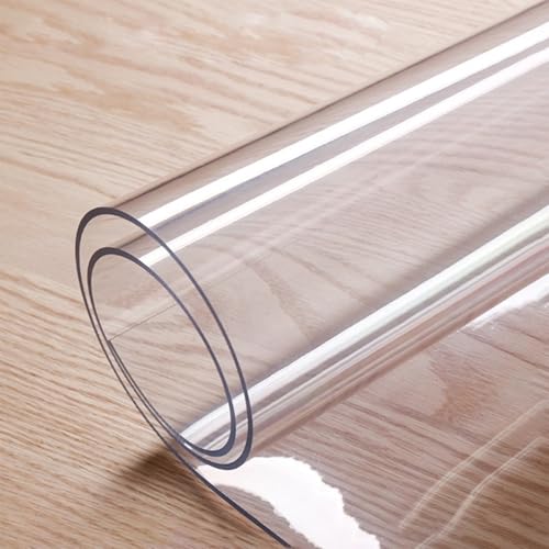 Rechteckige Tischdecke, Transparent Strapazierfähiger, Tischfolie Hitzebeständiger, PVC Wasserdichter Schutzfolie, 2.5mm Dicke Tischdecke für Esstisch(Mattiert,145cmx200cm/57x79in) von Generic