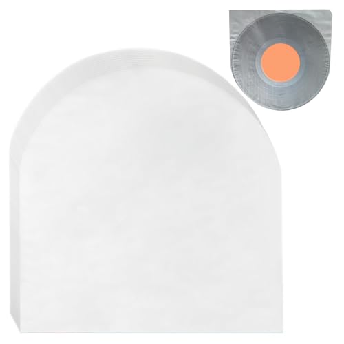 Record Inner Sleeves - 50 Clear Vinyl Sleeve, Record Protective Sleeves | LP Inner Sleeves Round Bottom Protector, Anti Static Round Bottom Protective Sleeves Covers for Vinyl Record, Translucent von Generic