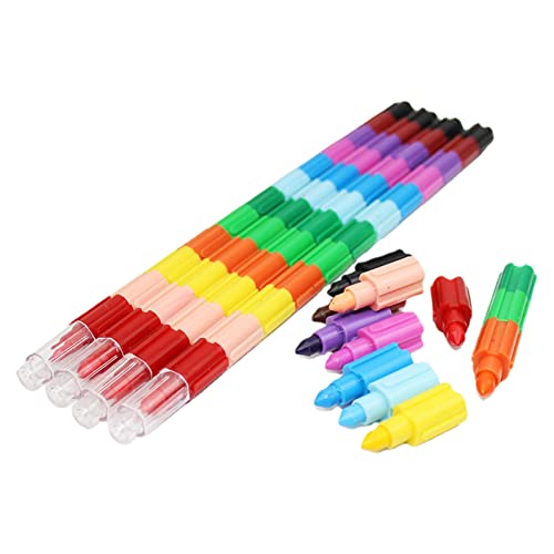 Regenbogen-Bleistifte, stapelbare Buntstifte, kleine Buntstifte für Kinder, Partygeschenke, Bleistifte, 12-farbiges Set für künstlerischen Spaß, ideal für Kinder, Jugendliche und Studenten, Schul- und von Generic