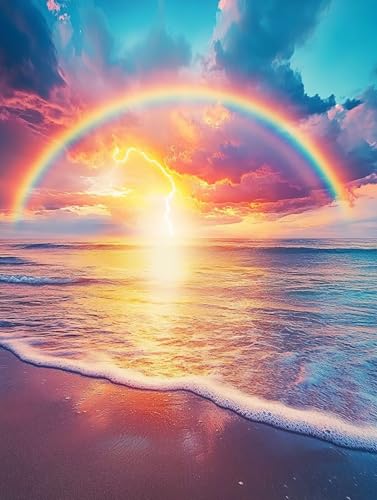 Regenbogen Diamond Painting Erwachsene Groß XXL 20x30cm, 5D Diamant Painting Bilder Ozean Muster DIY Bastel Erwachsene Anfänger Mosaik Set für Zimmer Wohnzimmer Wand Deko Aesthetic, Geschenke 2H3W-26 Regenbogen Diamond Painting Erwachsene Groß XXL 20x30cm, 5D Diamant Painting Bilder Ozean Muster DIY Bastel Erwachsene Anfänger Mosaik Set für Zimmer Wohnzimmer Wand Deko Aesthetic, Geschenke 2H3W-26 von Generic