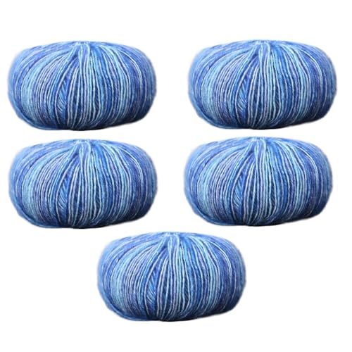 Regenbogengarn zum Häkeln, mehrfarbiges Baumwollgarn, weiches, buntes Garn, Strick- und Häkelbedarf, 5 x handgefärbtes Garn für Pullover, Schal, Schal Regenbogengarn zum Häkeln, mehrfarbiges Baumwollgarn, weiches, buntes Garn, Strick- und Häkelbedarf, 5 x handgefärbtes Garn für Pullover, Schal, Schal von Generic