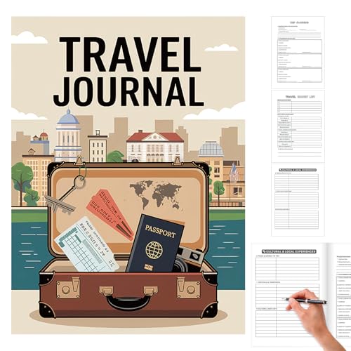 Reisetagebuch für Frauen, Notebook für das Reisemagazin - Notizbuch für Reisende mit festem Einband regiert mit elastischem Band - Tragbares Notepad für handgeschriebene Aufzeichnungen einfügen von Generic