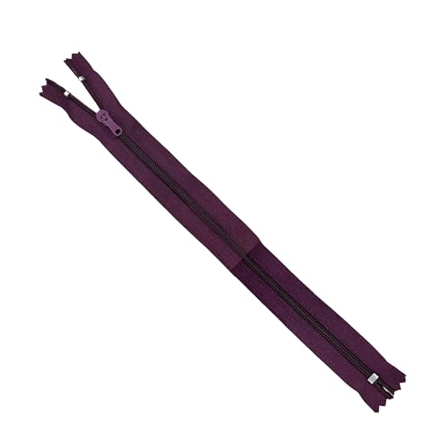Reißverschlüsse zum Nähen – Nylon-Reißverschlüsse mit geschlossenem Ende, ideal für Hosen, Hosen, Röcke, Näharbeiten, Reparaturen von Kleidung (Dunkelviolett) von Generic