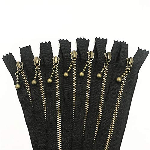Reißverschluss 10 Perlenmodellier-Kupferverschlüsse für DIY-Handtaschen-Bastelprojekte, 8-20 Zoll, runde Farbauswahl von Generic