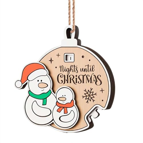 Rentier-Countdown-Schild aus Holz, umkehrbare Tage bis Weihnachten, rustikaler Adventskalender für Tischdekoration, Kaminsims und Weihnachtsbaum-Hängedekorationen (C 1 Stück) von Generic