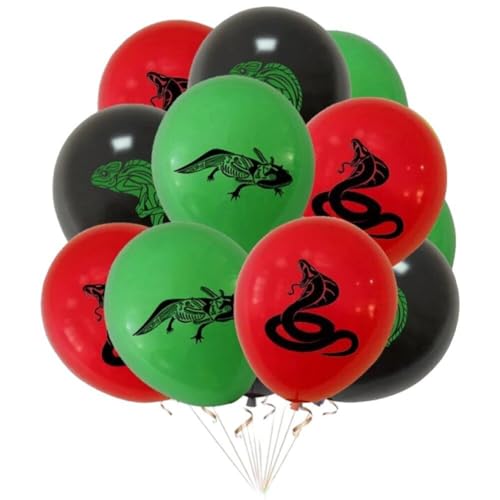 Reptilien-party-schlangen-dekoration, Dschungeltiere, Partygeschenke, Luftballons, Eidechsen-frosch-krokodil-schildkröten-muster, Party-luftballons von Generic