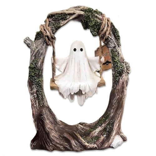 Resin Ghost on Tree Swing Statue - Spukige Halloween Dekoration for Schreibtisch, Bücherregal und Heimdekoration Resin Ghost on Tree Swing Statue - Spukige Halloween Dekoration for Schreibtisch, Bücherregal und Heimdekoration von Generic