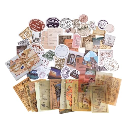 Retro-Bastelaufkleber – Vintage-Aufkleber für Journaling und -Kunst, ästhetisches Scrapbook-Zubehör | Mehrzweck-dekorative Scrapbook-Aufkleber, selbstklebende dekorative Abziehbilder, florale Baste Retro-Bastelaufkleber – Vintage-Aufkleber für Journaling und -Kunst, ästhetisches Scrapbook-Zubehör | Mehrzweck-dekorative Scrapbook-Aufkleber, selbstklebende dekorative Abziehbilder, florale Baste von Generic
