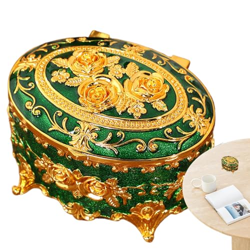 Retro Metall Schmuckkasten Europäische Schmuckschatulle, Blumenkasten für Europa | Retro Oval Aufbewahrungsbox für Broschen, Ohrringe, Armbänder, Ringe Retro Metall Schmuckkasten Europäische Schmuckschatulle, Blumenkasten für Europa | Retro Oval Aufbewahrungsbox für Broschen, Ohrringe, Armbänder, Ringe von Generic