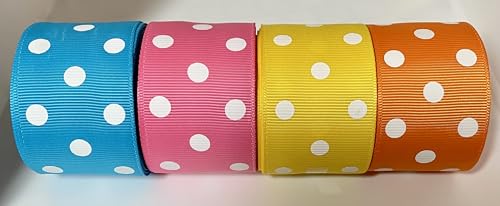 Ripsband, gepunktet, Frühlingsmischung, 3,8 cm breit, 4,5 m pro Farbe, insgesamt 20 Meter. Große Auswahl für Haarschleifen, alle dekorativen Bedürfnisse und Sommer-/Frühlingsbastelarbeiten. Ripsband, gepunktet, Frühlingsmischung, 3,8 cm breit, 4,5 m pro Farbe, insgesamt 20 Meter. Große Auswahl für Haarschleifen, alle dekorativen Bedürfnisse und Sommer-/Frühlingsbastelarbeiten. von Generic