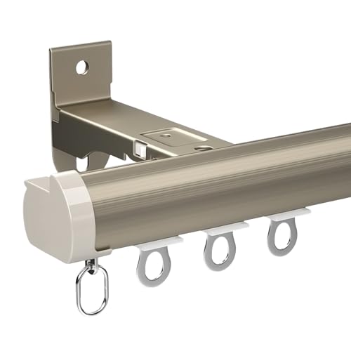Robustes Gardinenschiene Aluminium Deckenvorhangschienen 70 100 120 180 200 300 cm Schiebevorhangschiene für Wohnzimmer, Schlafzimmer, Schrank Vorhangschiene(Orange-Side,250cm) von Generic