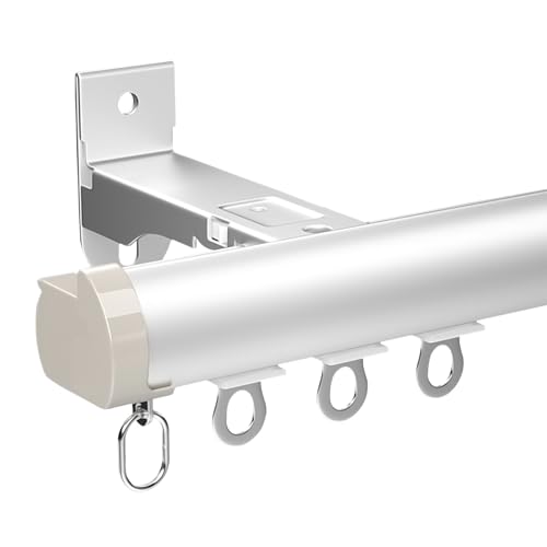 Robustes Gardinenschiene Aluminium Deckenvorhangschienen 70 100 120 180 200 300 cm Schiebevorhangschiene für Wohnzimmer, Schlafzimmer, Schrank Vorhangschiene(Silver-Side,170cm) von Generic