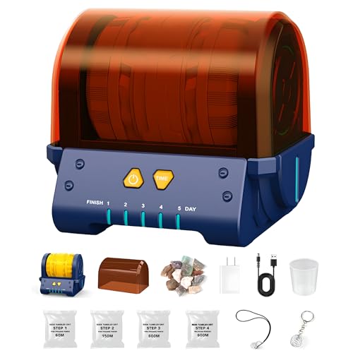Rock Tumbler, Hobby Rock Tumbler-kit mit Dauerhaftem, Durchlaufsicherem Tumbler, Zeitgesteuerter Modus, USB-schnittstelle für Mehr Als 8-Jährige Jungen Und Mädchen, Die Konzentration Und Praktische von Generic