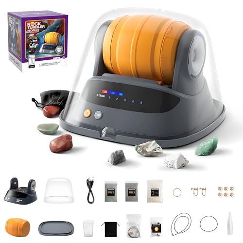 Rock Tumbler Machine, Rock Tumbler-kit mit Rauschreduktionsabdeckung, Wasserdichtes Und Leckfestes Design Zeitgesteuerte Tumbling-funktionalität, Ideal für Erwachsene Und Kindergeologie-enthusiasten von Generic