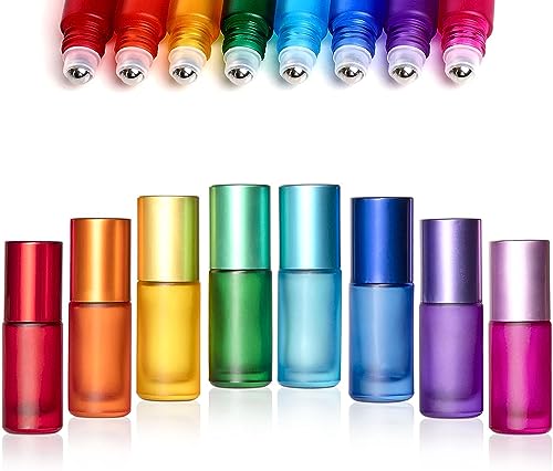 Roll On Glasflaschen 5ml bunt,8 Stück roller Flaschen Leer mit Edelstahl-Rollkugeln,für ätherische öle,Aromatherap Gemische,Parfüm,duftöl,lipgloss Roll On Glasflaschen 5ml bunt,8 Stück roller Flaschen Leer mit Edelstahl-Rollkugeln,für ätherische öle,Aromatherap Gemische,Parfüm,duftöl,lipgloss von Generic