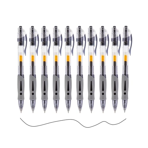 Roller-Kugelschreiber – glatte und einziehbare Schreibstifte, 0,5 mm Spitze | Packung mit 10 Roller-Kugelschreibern für Studenten, Männer, Frauen, Kugelschreiber für Schule, Büro von Generic