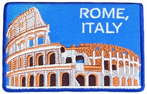 Generic Rom Italien Patch (4,25 Zoll) Aufbügler / Aufnähen Abzeichen Reise Europa Souvenir Kolosseum Kolosseum Roma Italia Emblem Wappen Geschenk Patches groß von Generic
