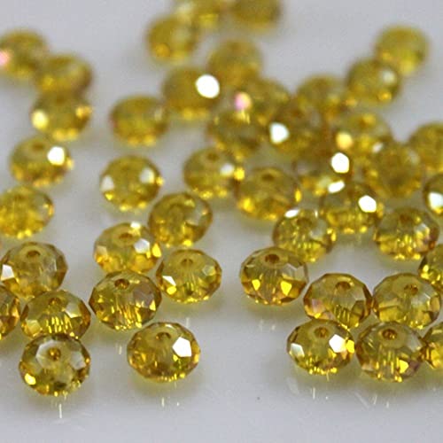 Rondelle-Perlen, 2 mm, 4 mm, 6 mm, 8 mm, facettierte Kristallperlen, Glasperlen, lose Abstandshalter, runde Perlen für Schmuckherstellung, Gelb, 6 mm, 50 Stück Rondelle-Perlen, 2 mm, 4 mm, 6 mm, 8 mm, facettierte Kristallperlen, Glasperlen, lose Abstandshalter, runde Perlen für Schmuckherstellung, Gelb, 6 mm, 50 Stück von Generic