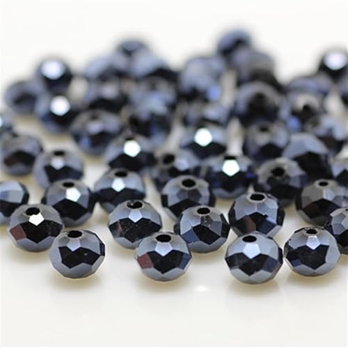Rondelle-Perlen, facettierte Kristallperlen, Glasperlen, lose Abstandshalter, runde Perlen für Schmuckherstellung, 2 mm, 4 mm, 6 mm, 8 mm, Tintenblau, 50 Stück Rondelle-Perlen, facettierte Kristallperlen, Glasperlen, lose Abstandshalter, runde Perlen für Schmuckherstellung, 2 mm, 4 mm, 6 mm, 8 mm, Tintenblau, 50 Stück von Generic