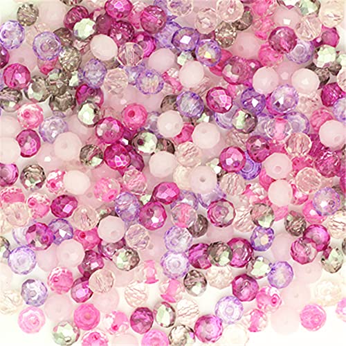 Rondelle-Perlen, facettierte Kristallperlen, Glasperlen, lose Abstandshalter, runde Perlen für Schmuckherstellung, 2 mm, 4 mm, mehrfarbig, 4 mm, 120 Stück von Generic