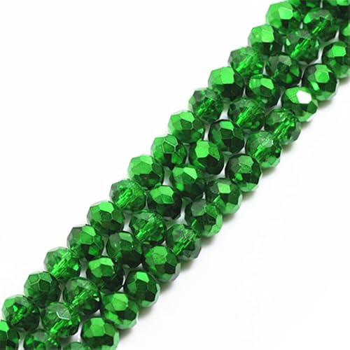 Rondelle-Perlen, facettierte Kristallperlen, Glasperlen, lose Abstandshalter, runde Perlen für Schmuckherstellung, 2 mm, Dunkelgrün, 2 mm, 170 Stück von Generic