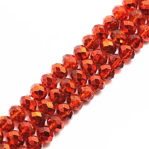 Rondelle-Perlen, facettierte Kristallperlen, Glasperlen, lose Abstandshalter, runde Perlen für Schmuckherstellung, 2 mm, Orange, 2 mm, 170 Stück von Generic
