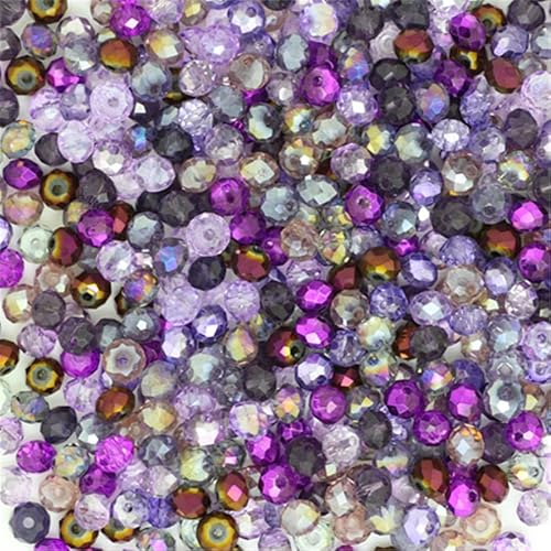 Rondelle-Perlen, facettierte Kristallperlen, Glasperlen, lose Abstandshalter, runde Perlen für Schmuckherstellung, 2 mm, mehrfarbig, 2 mm, 170 Stück Rondelle-Perlen, facettierte Kristallperlen, Glasperlen, lose Abstandshalter, runde Perlen für Schmuckherstellung, 2 mm, mehrfarbig, 2 mm, 170 Stück von Generic
