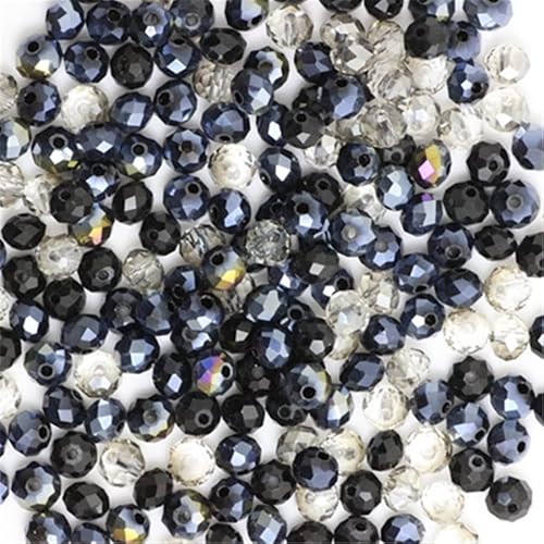 Rondelle-Perlen, facettierte Kristallperlen, Glasperlen, lose Abstandshalter, runde Perlen für Schmuckherstellung, 2 mm, mehrfarbig, 2 mm, 170 Stück von Generic