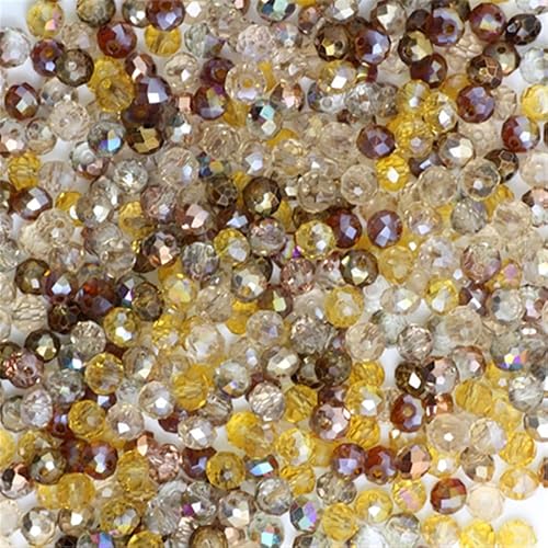 Rondelle-Perlen, facettierte Kristallperlen, Glasperlen, lose Abstandshalter, runde Perlen für Schmuckherstellung, 2 mm, mehrfarbig, 2 mm, 170 Stück von Generic