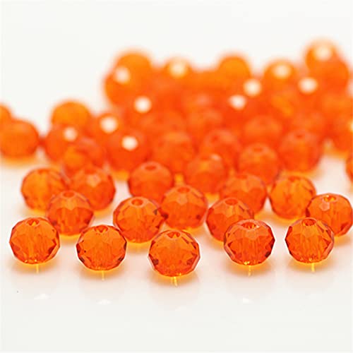 Rondelle-Perlen, facettierte Kristallperlen, Glasperlen, lose Abstandshalter, runde Perlen für Schmuckherstellung, Orange, 8 mm, 65 Stück Rondelle-Perlen, facettierte Kristallperlen, Glasperlen, lose Abstandshalter, runde Perlen für Schmuckherstellung, Orange, 8 mm, 65 Stück von Generic