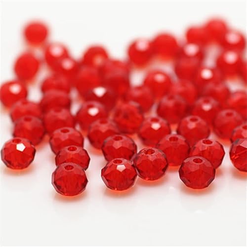 Rondelle-Perlen, facettierte Kristallperlen, Glasperlen, lose Abstandshalter, runde Perlen für Schmuckherstellung, Rot, 8 mm, 65 Stück Rondelle-Perlen, facettierte Kristallperlen, Glasperlen, lose Abstandshalter, runde Perlen für Schmuckherstellung, Rot, 8 mm, 65 Stück von Generic