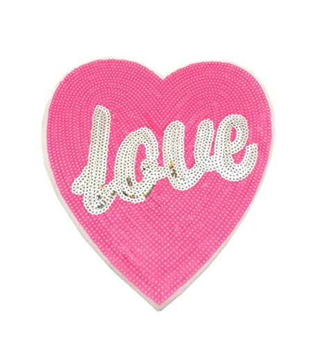Rosa Herzförmige Pailletten, Perlenapplikation, bestickt, für Kleidung, Kleid, Jeans, T-Shirts, Kleidung Rosa Herzförmige Pailletten, Perlenapplikation, bestickt, für Kleidung, Kleid, Jeans, T-Shirts, Kleidung von Generic